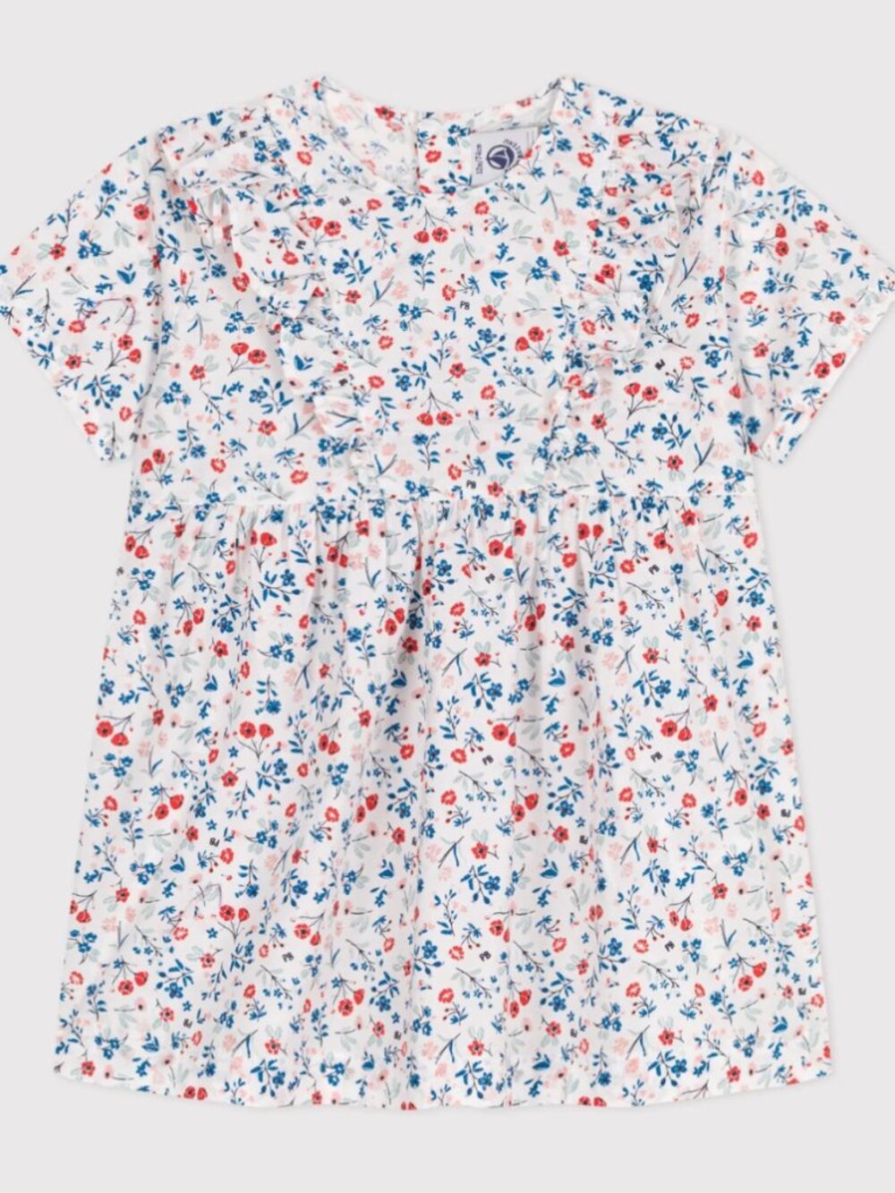 Petit Bateau Baby girl floral dress with ruffles 24 MONTHS NWT